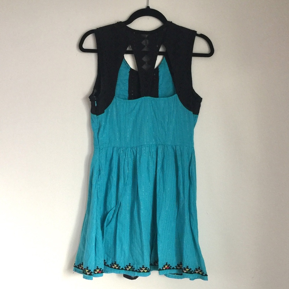 Free People | Water Lily Teal & Black Dress 4 - Picture 3 of 6